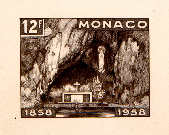 Paul JOUVE (1878-1973) - Timbre de 12 F, Monaco